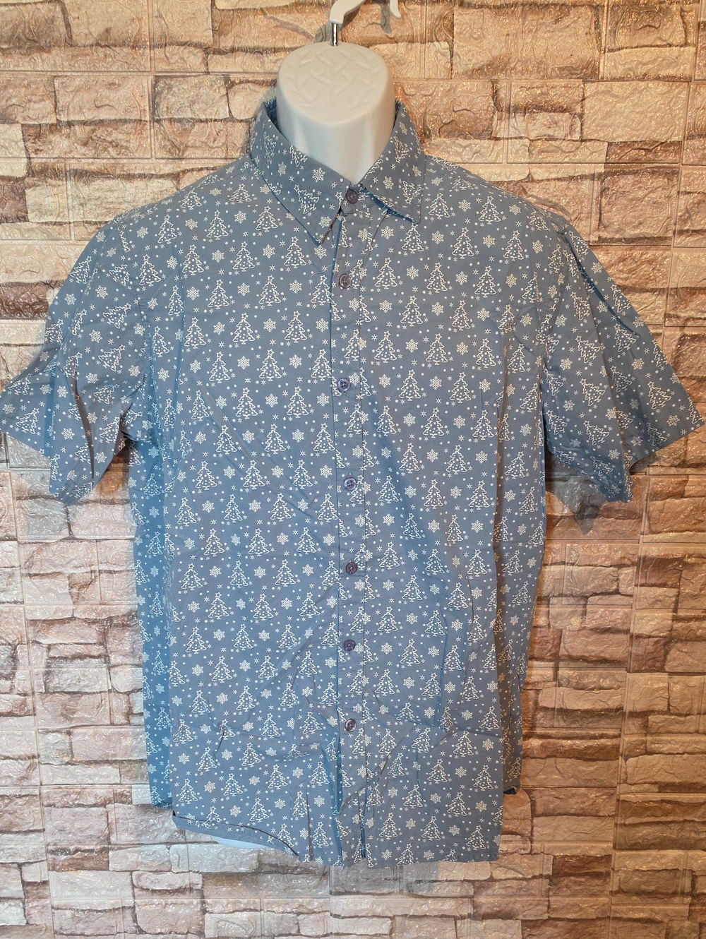 Monument Men's Blue Patterned Shirt